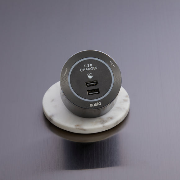 eubiq USB雙位適配器 1.0A和2.4A輸出埠(移動USB雙位插座)USB