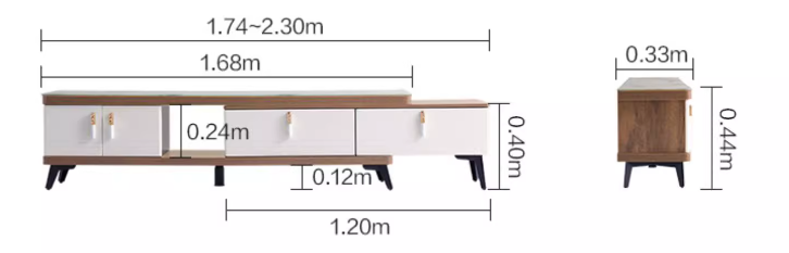 Tessuto 胡桃木色伸縮電視櫃 TV Cabinet