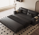 Lumi 貓抓皮高級黑折疊沙發床兩用可收納沙發-1