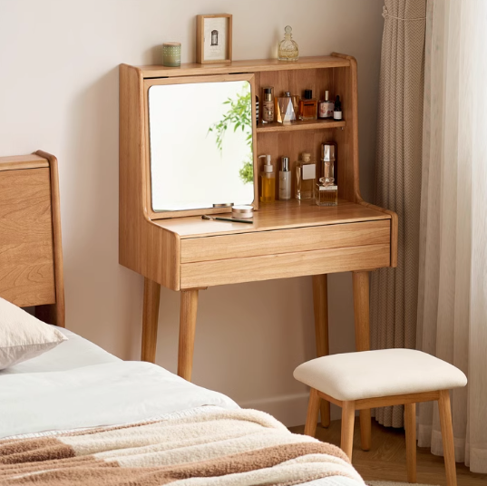 Shine 揭鏡橡膠實木梳妝枱