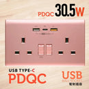 PDQC USB Double wall socket - Pink-1