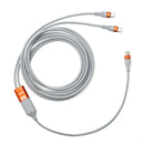 (1 For 2) Data Cable【1拖2】100W Type-C充電線 - 灰色橙頭-2