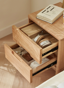 Joki 實木凹抽床頭櫃-5