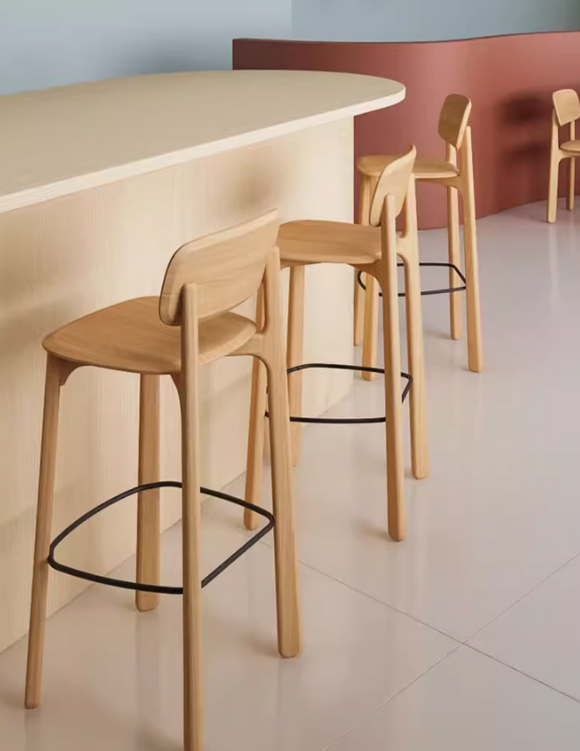 Seatin 實木靠背吧台椅