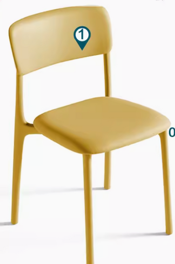 Buy yellow LC045 Tuki 小户型家用靠背餐椅
