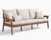 Walnut/Off-white Three-seater