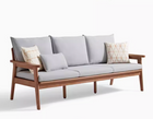 Walnut/Light Grey Three-seater