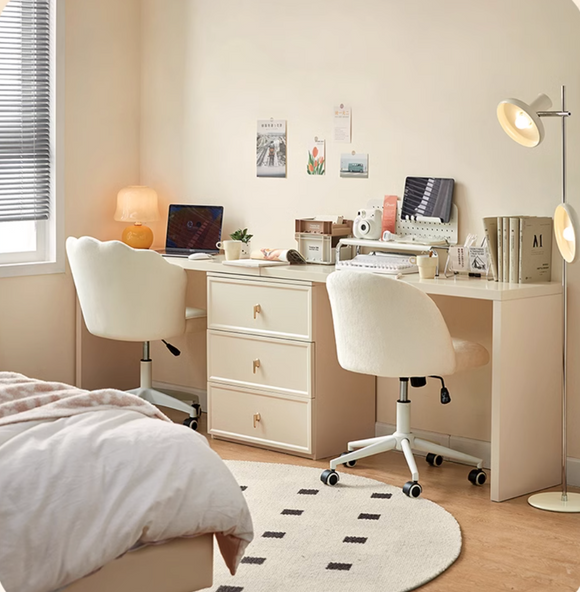 Resourceful 白色三斗櫃書桌