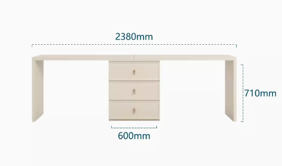 Resourceful 白色三斗櫃書桌