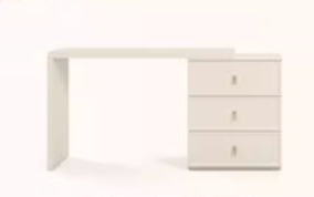 Resourceful 白色三斗櫃書桌