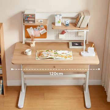 Taito 原木色可升降單抽屜書桌