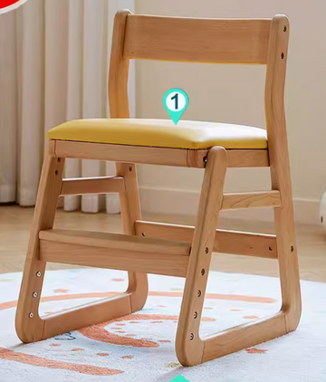 Buy yellow LC063 Plushy Solid Wood Kids' Learning Chair
