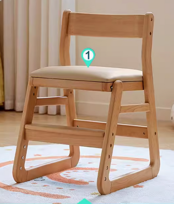 Buy dune-beige LC063 Plushy Solid Wood Kids' Learning Chair