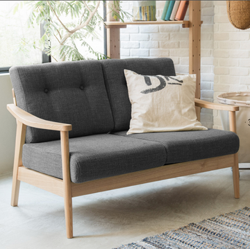 Buy 灰色 LF041 Mukava Japanese Style Removable and Washable Solid Wood Fabric Sofa