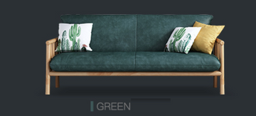 Buy dark-green LF067 Halla Solid Wood Minimalist Sofa