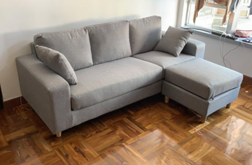 Buy grey LF060 Crown L-Shaped Fabric Sofa