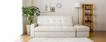Buy 米白色 LF037 Tyyli Japanese Style Storage Sofa Bed with Footstool