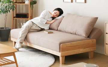 Buy 淺啡 LF074 Siro Nordic Solid Wood Fabric Sofa Bed