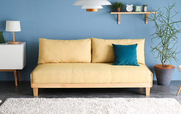 Buy 淺黃色 LF074 Siro Nordic Solid Wood Fabric Sofa Bed