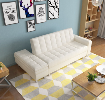 Buy 白色 LF088 Linja Storage Sofa Bed with Ottoman