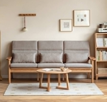 Buy smoky-chestnut-brown LF1012 Sielu High-End Solid Wood Sofa