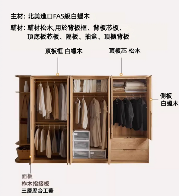 Syrj 白蠟木多功能衣櫃