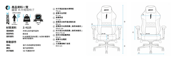 Zenox 幽靈Mk-2 電競椅 (布面/粉紅色)