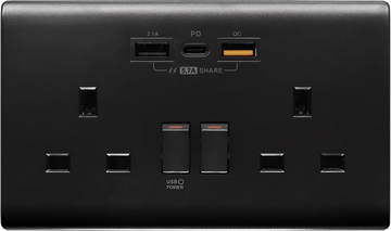 PDQC 孖蘇 Type C/USB電制 (碳黑) - 0
