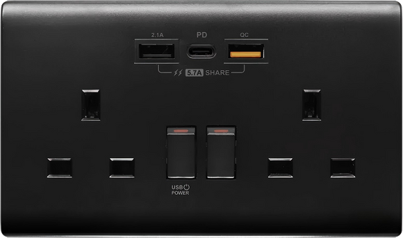 PDQC 孖蘇 Type C/USB電制 (碳黑)