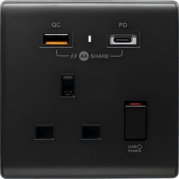 PDQC 單蘇 Type C/USB電制 (碳黑) - 0