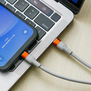 (1 For 2) Data Cable【1拖2】100W Type-C充電線 - 灰色橙頭-4