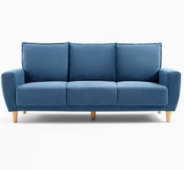 Three 小户型書房公寓客廳日式3座布藝沙發 -寶石藍