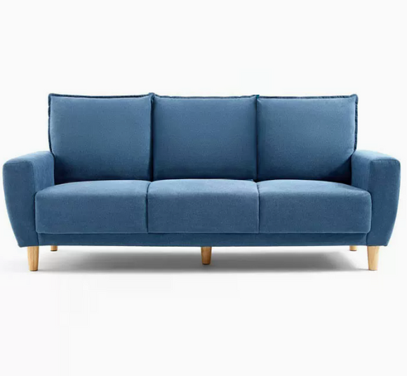 Three 小户型書房公寓客廳日式3座布藝沙發 -寶石藍