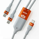 (1 For 2) Data Cable【1拖2】100W Type-C充電線 - 灰色橙頭-6