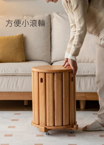 YC001 Berg 實木豎條圓型疊凳