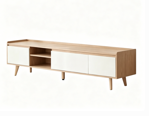 Birchwood 原木風實木腳雙門電視櫃 TV Cabinet