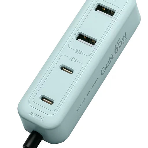 『 65W夾充 』GaN 65W夾枱迷你快速充電器 - 馬卡龍綠色