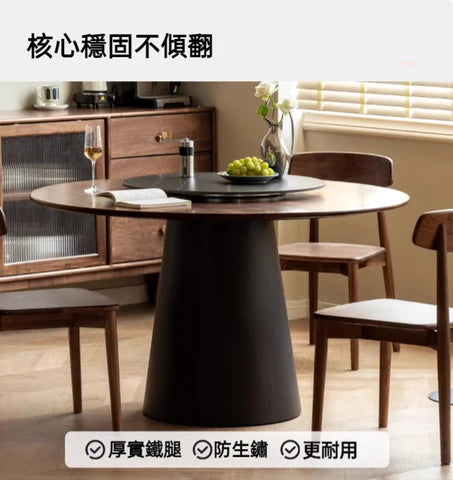 YA027 Miele 實木轉盤圓桌组合