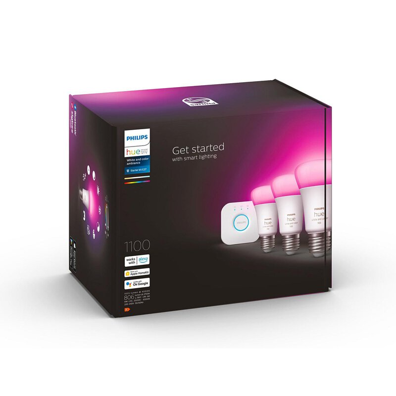 Philips - Hue 彩光 E27 1100 lm 智能燈泡入門套裝 (藍牙版)