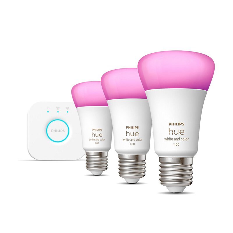 Philips - Hue 彩光 E27 1100 lm 智能燈泡入門套裝 (藍牙版)