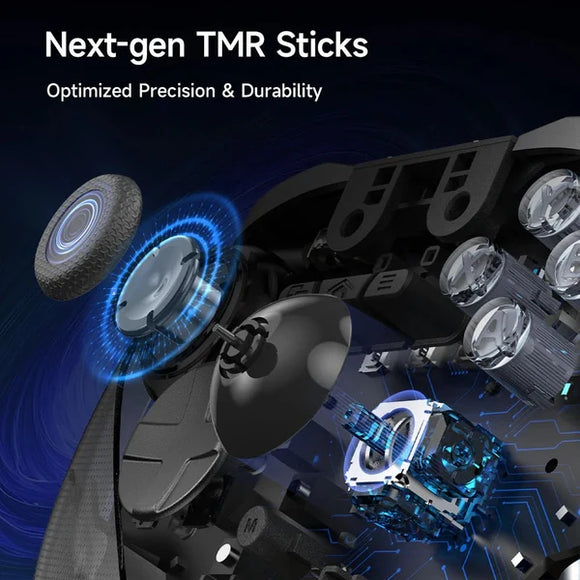 EasySMX - D10 三模無線控制器連充電底座(TMR搖桿-有體感-彩光-震動 -雙模式扳機)(黑色)