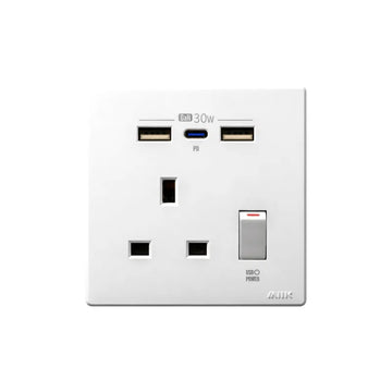 GaN30W Type-C/USB 電制插座 (單蘇) - 白色 - 0