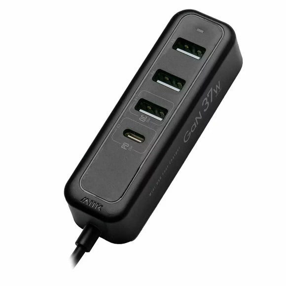 『 夾充 』GaN 37W夾枱迷你快速充電器 - 黑色