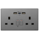 GaN45W Type-C/USB 電制插座 (孖蘇) - 碳灰-2
