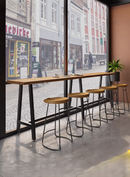 Galleria 簡約實木高腳吧檯桌椅-3