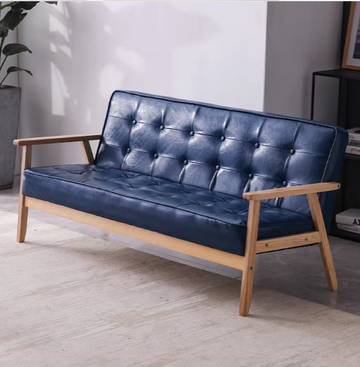 Buy dark-blue LF116 Kokoro Nordic Faux Leather Sofa