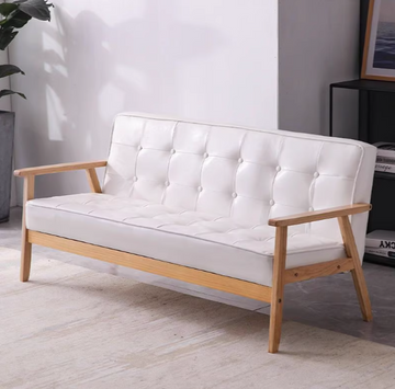 Buy white LF116 Kokoro Nordic Faux Leather Sofa