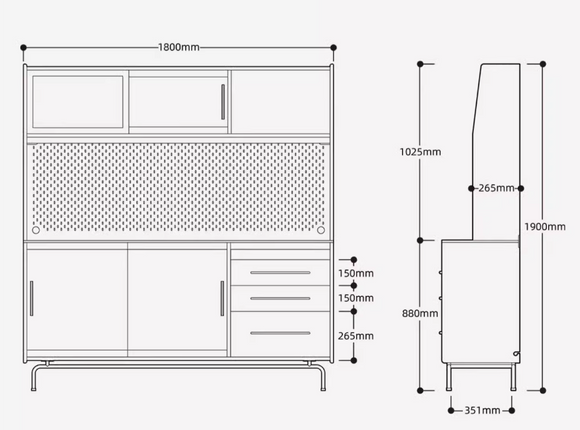 Norr 復古實木餐邊櫃