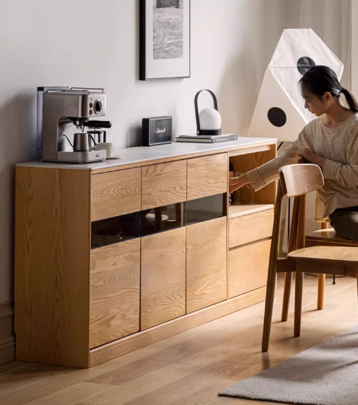 Vara 北歐實木岩板餐邊櫃