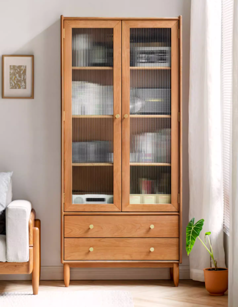 Myra 北歐櫻桃木帶門置物書櫃